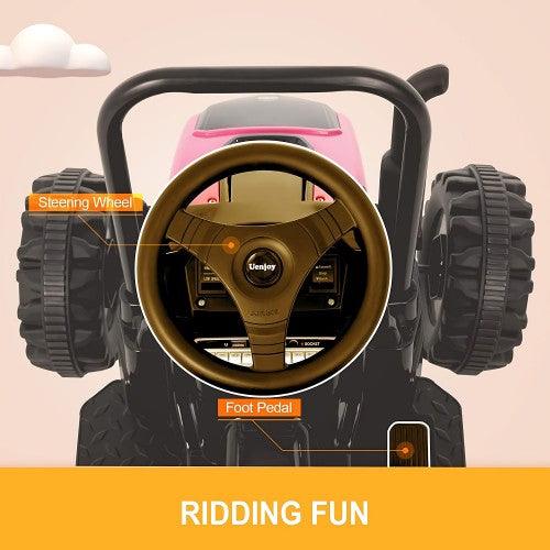 UENJOY 6V Tractor Kids Ride-On with Detachable Wagon - Toytexx UENJOY 6V Tractor Kids Ride-On with Detachable Wagon - Toytexx